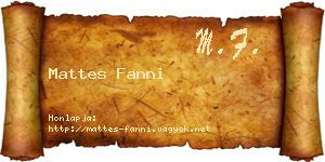 Mattes Fanni névjegykártya